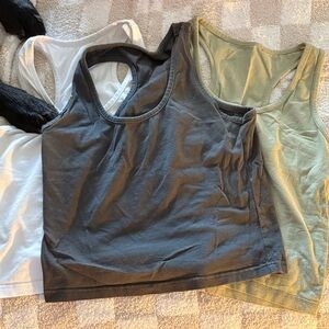 Stylish Women's Tank Tops - Gray, White, and Green